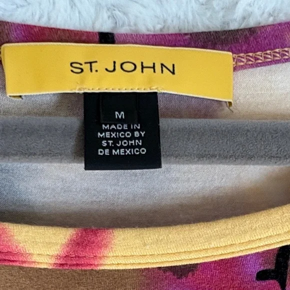 St. John Pink and Yellow Top - Picture 2 of 8